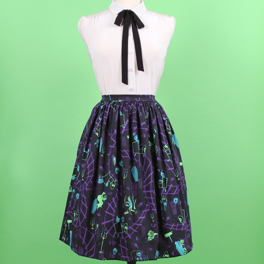 Kitschy Witch Designs Haunted House Skirt